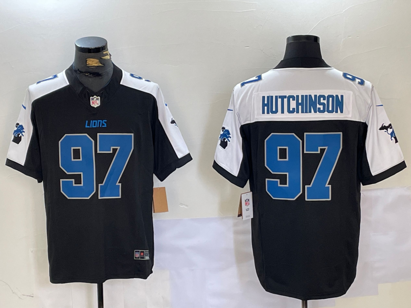 Men's Detroit Lions Aidan Hutchinson #97 Black Jersey